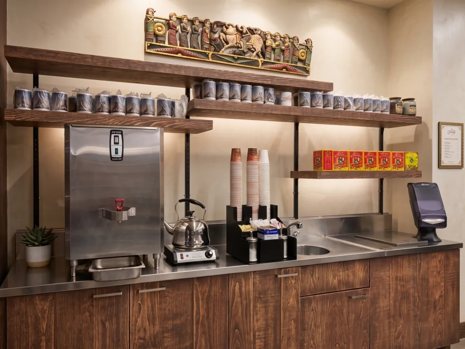 The self-serve tea station